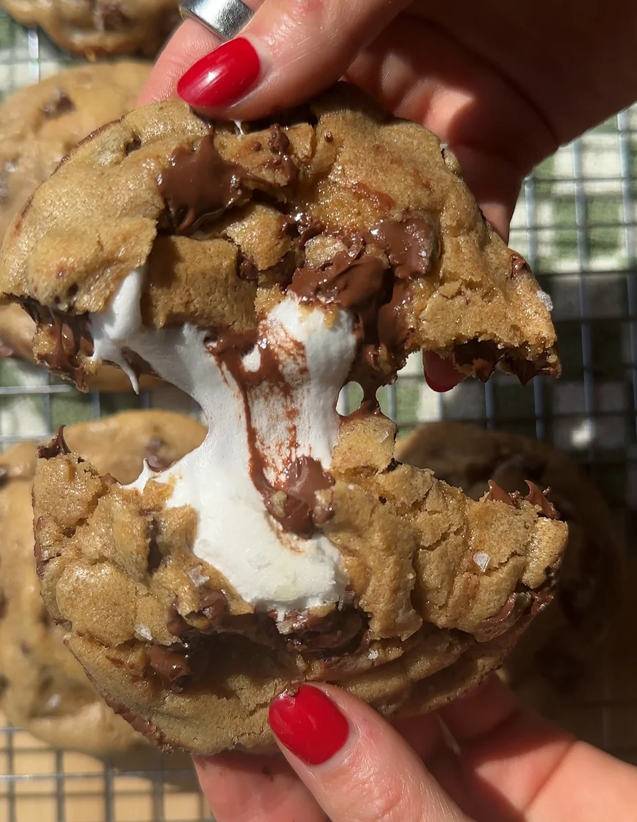 The Best Smores Stuffed Chocolate Chip Cookies