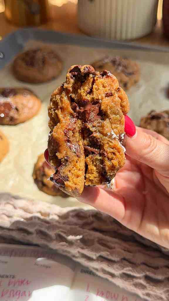 Brown Butter Pumpkin Chocolate Chip Cookies (Chewy!)
