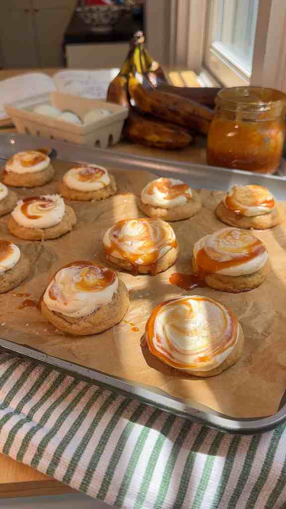Salted Caramel Cream Cheese Cookies (Soft Frosted Cookies)