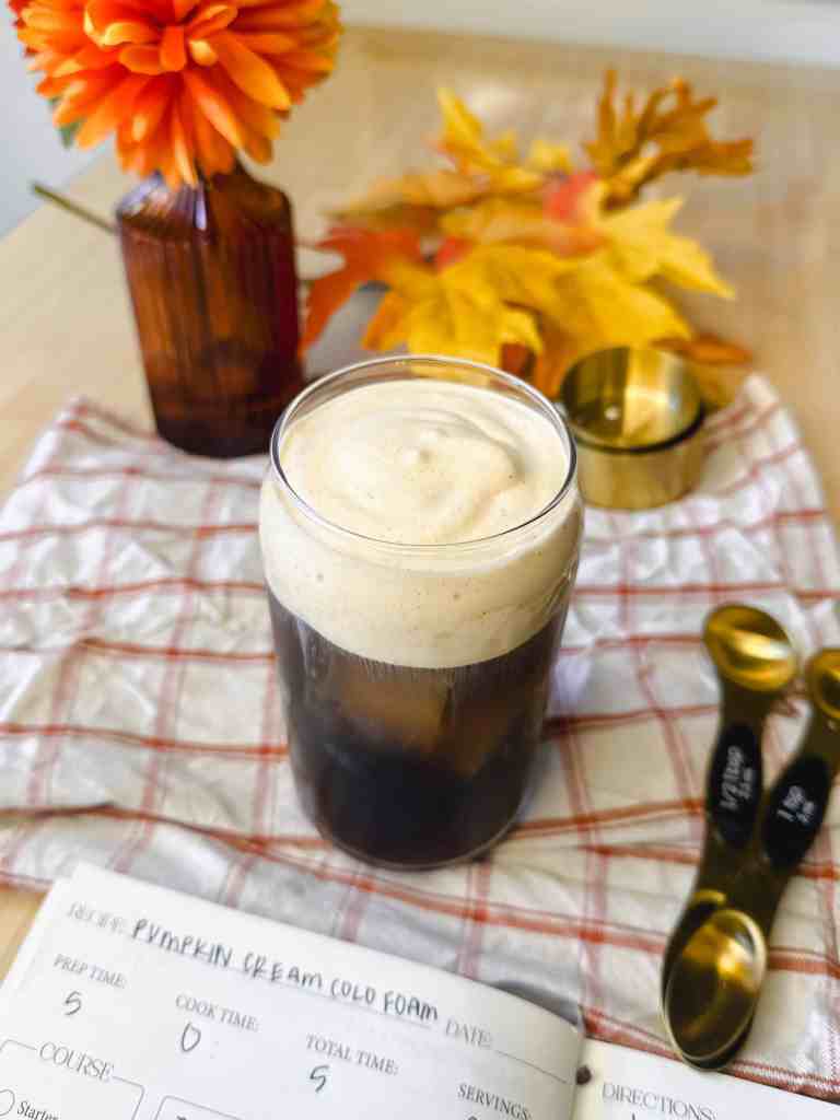 close up of my Pumpkin Cream Cold Foam