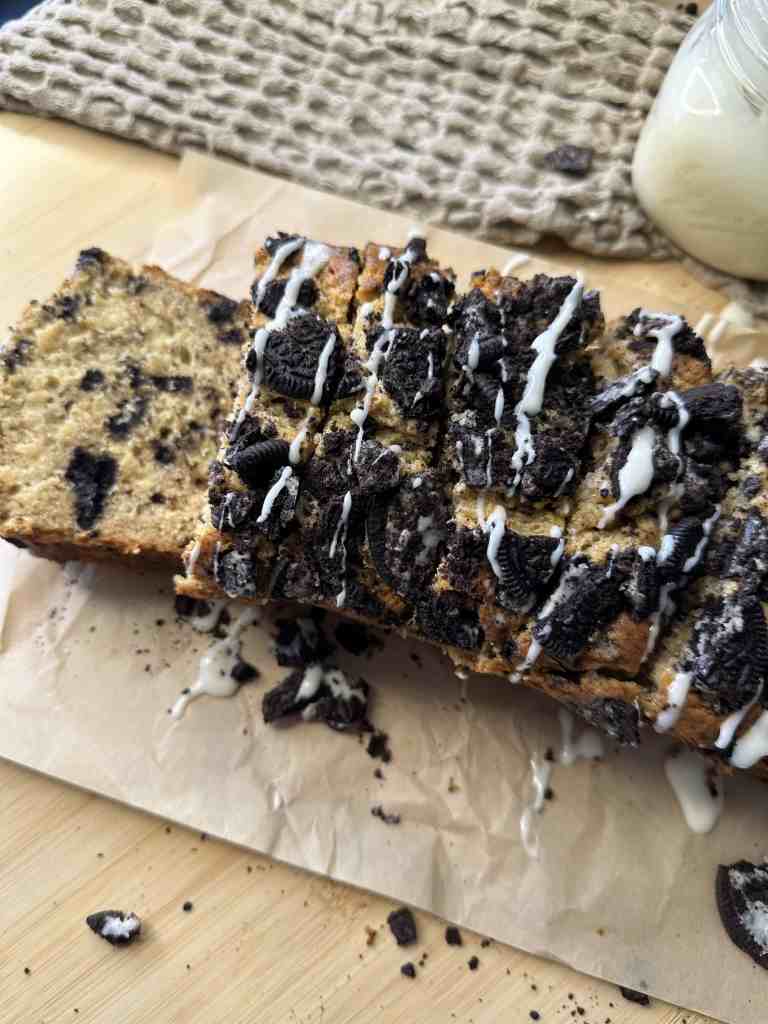 sliced Brown Butter Oreo Banana Bread