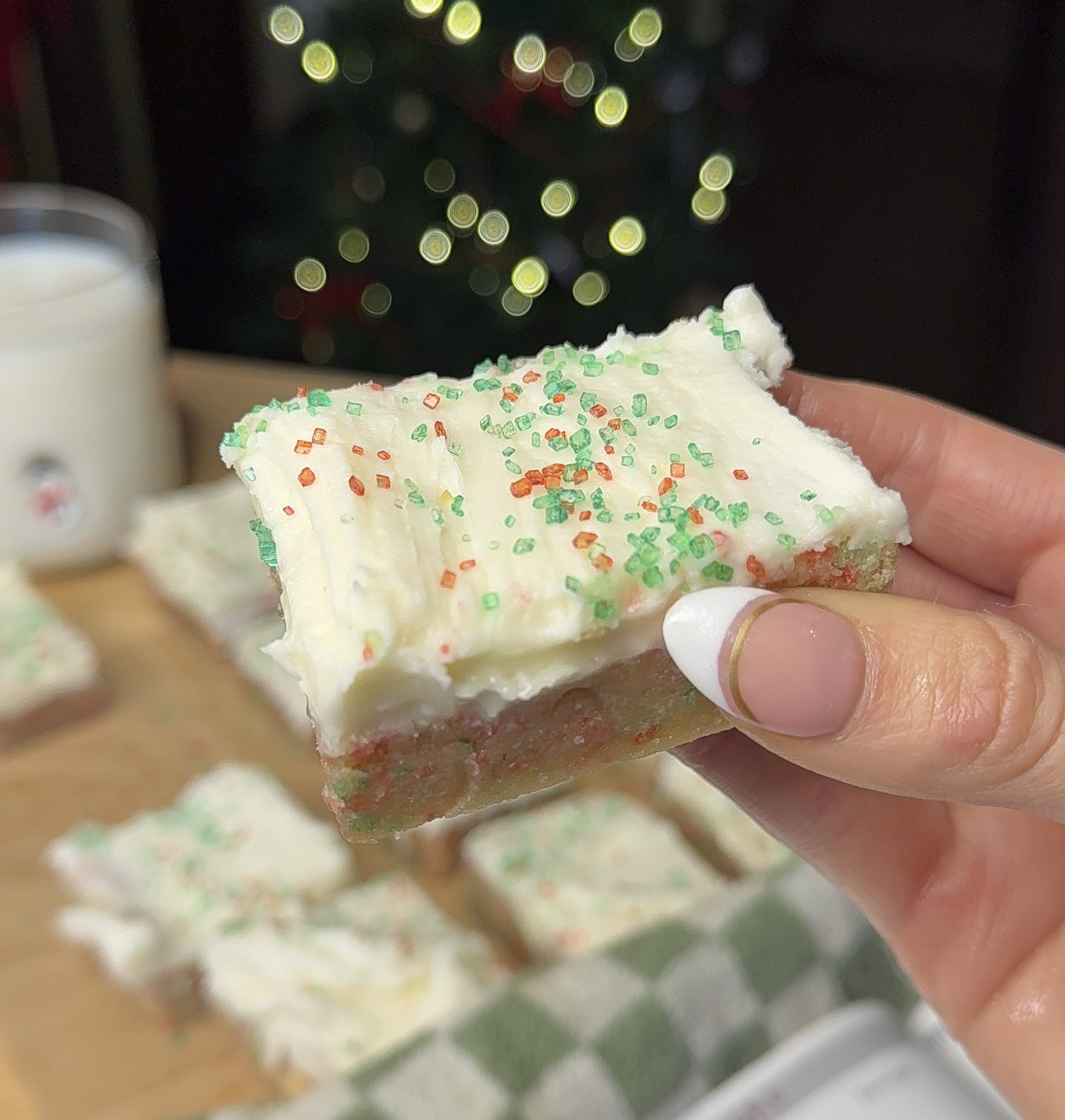 a close up of my sugar cookie bars