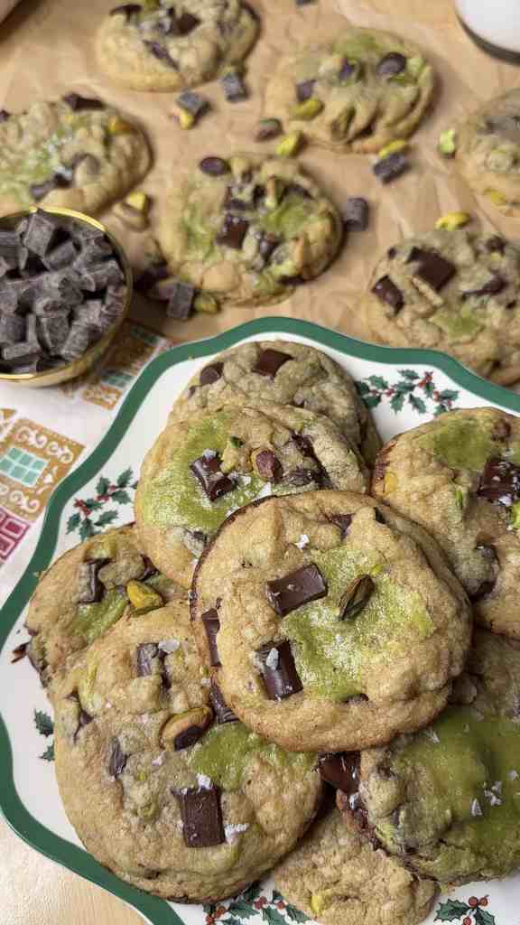 pistachio cream chocolate chunk cookie