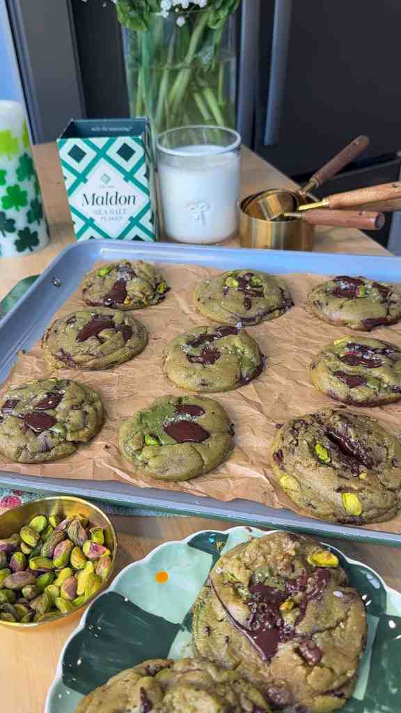 Pistachio Cream Chocolate Chunk Cookies