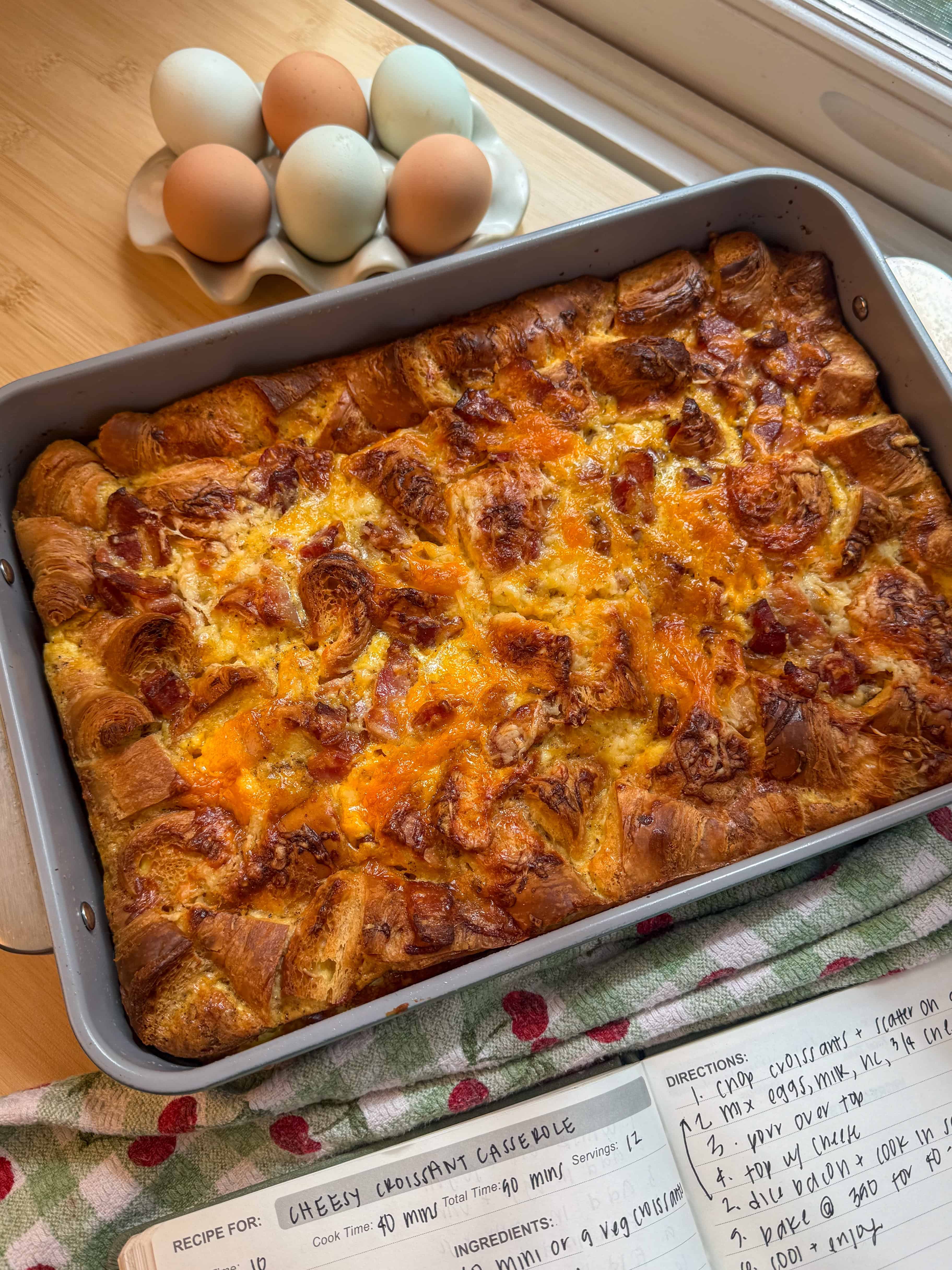 Easy Cheesy Croissant Breakfast Casserole