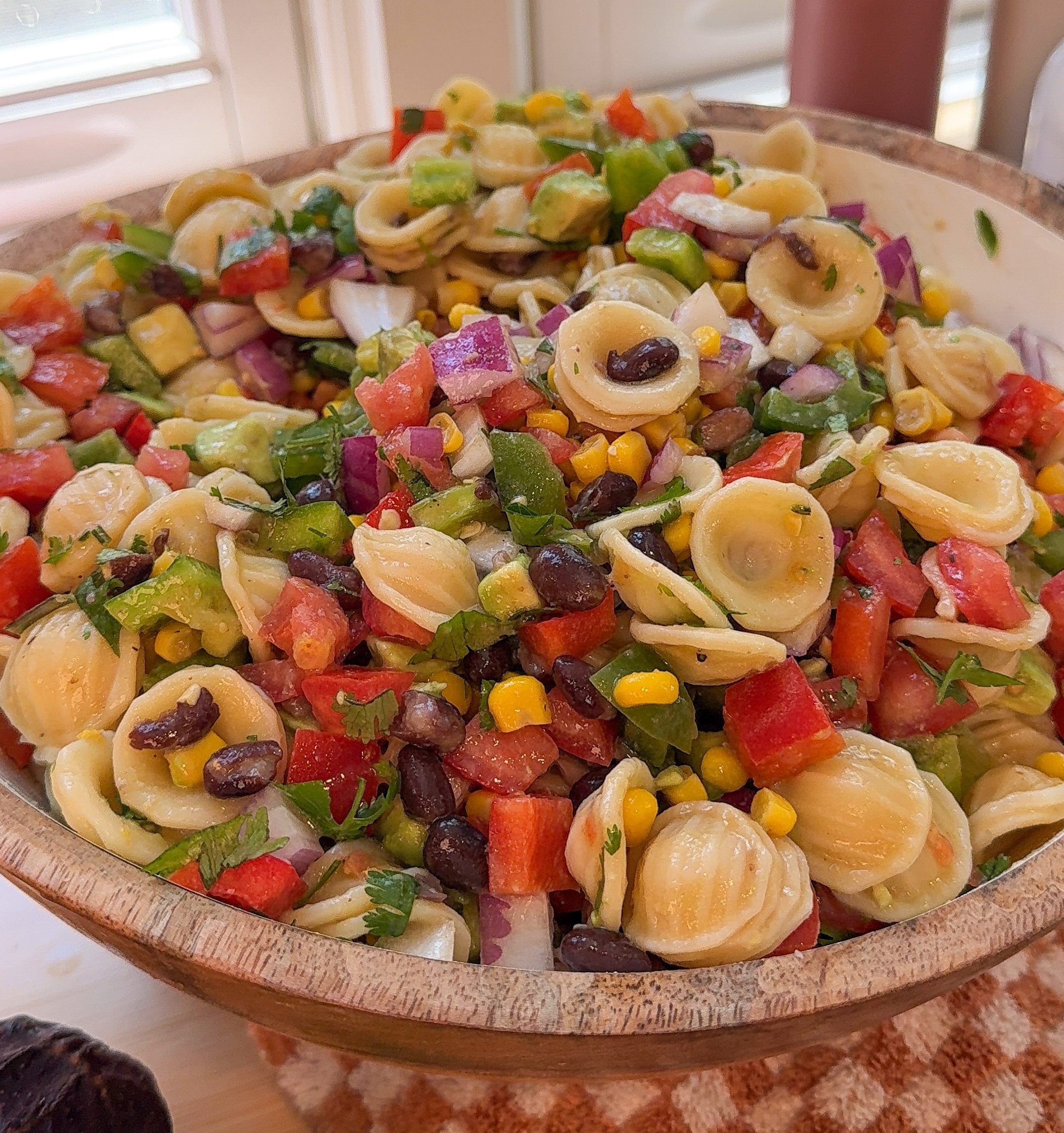 a close up of my cowboy caviar pasta