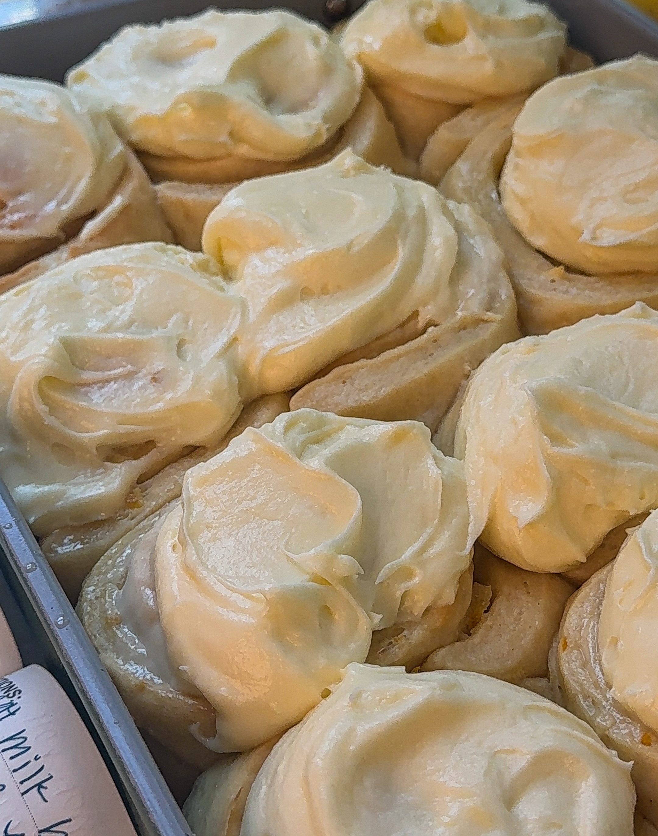 a close up of my lemon rolls in a pan