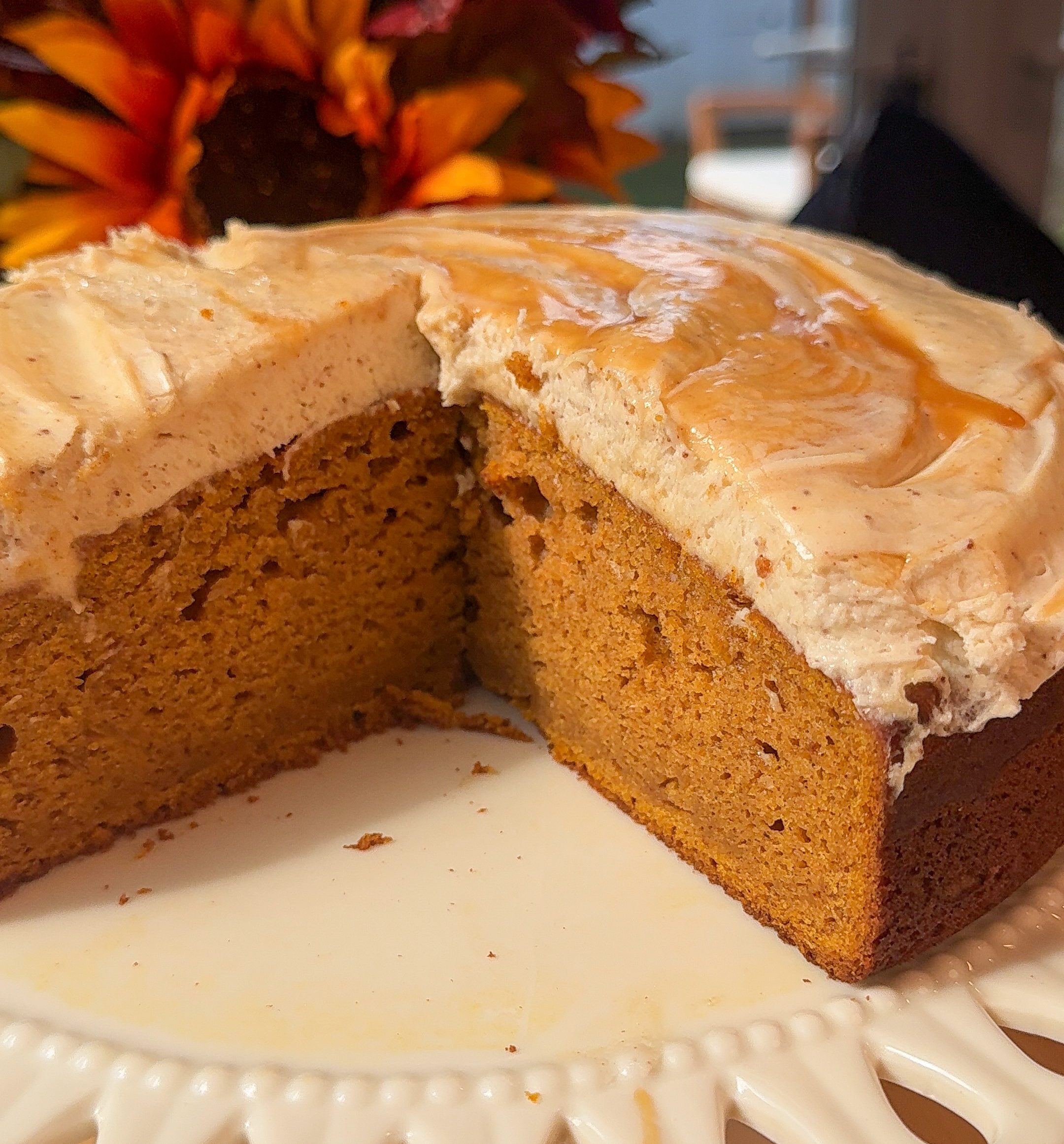 Brown Butter Salted Caramel Pumpkin Cake