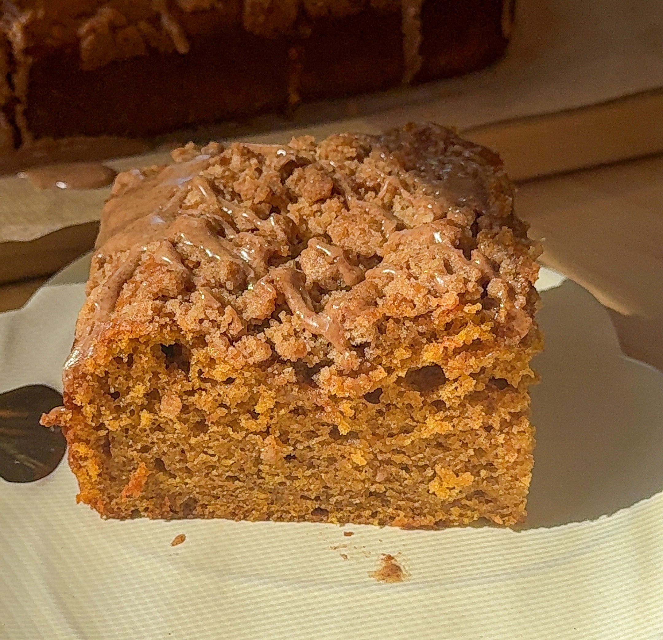 Brown Butter Pumpkin Coffee Cake with Maple Cinnamon Glaze