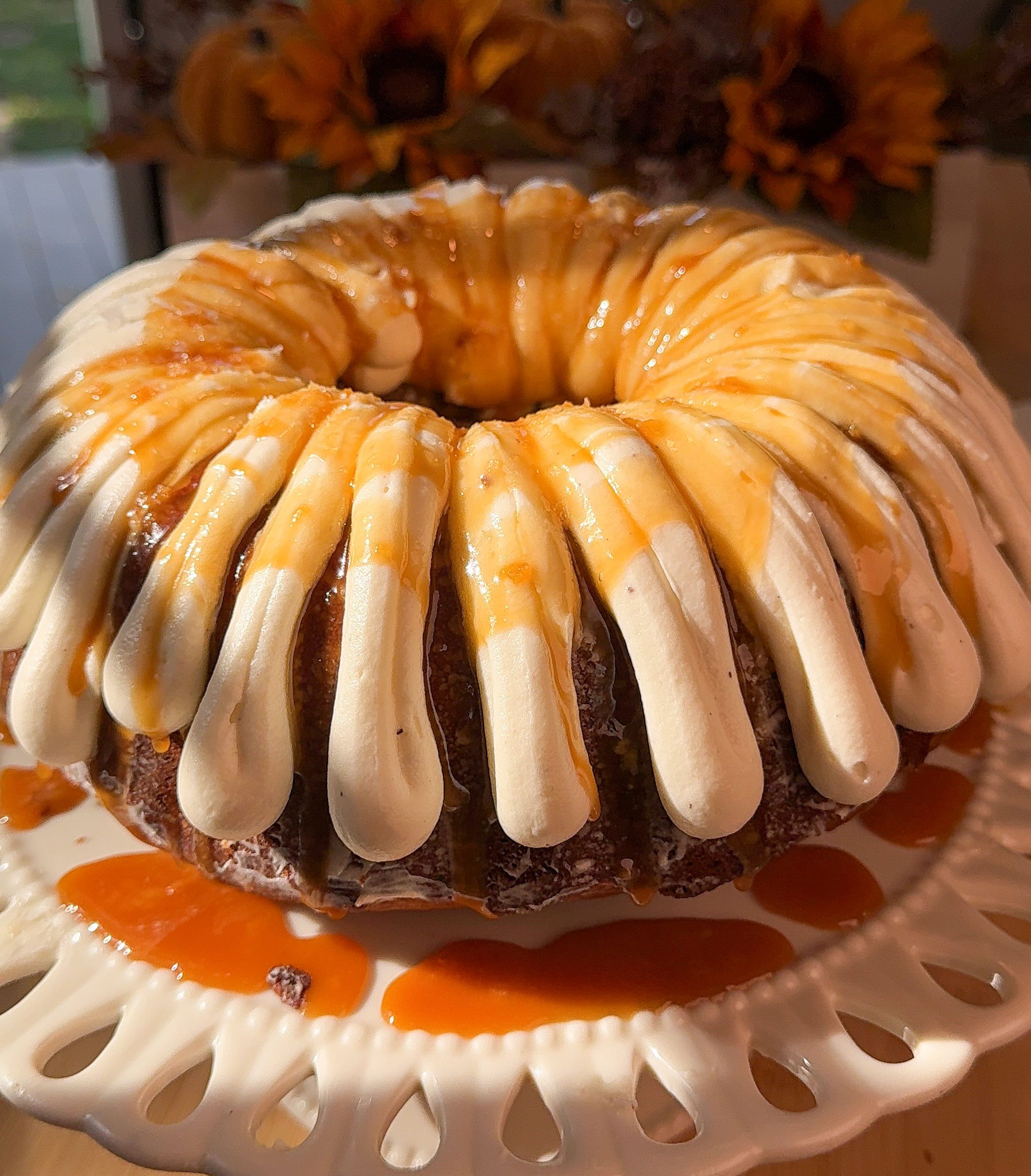 Brown Butter Salted Caramel Pumpkin Bundt Cake