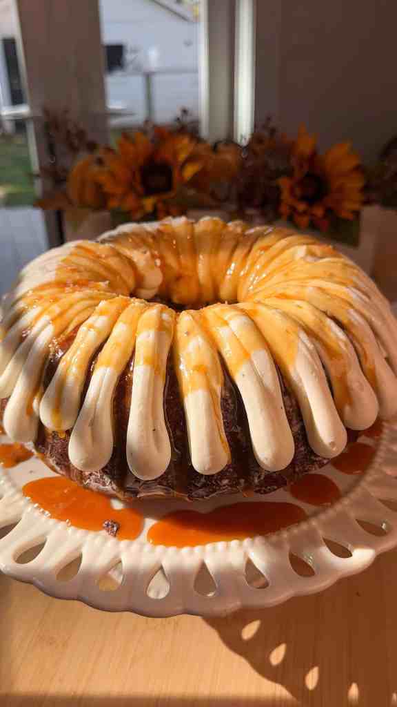 Brown Butter Salted Caramel Pumpkin Bundt Cake