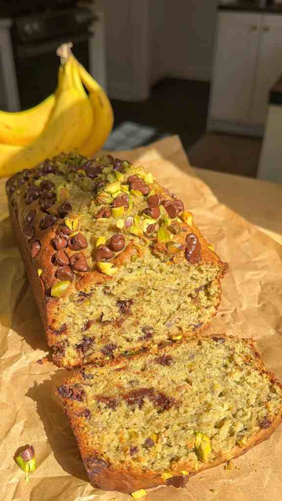 Brown Butter Pistachio Chocolate Chip Banana Bread - Munchies By Mallory
