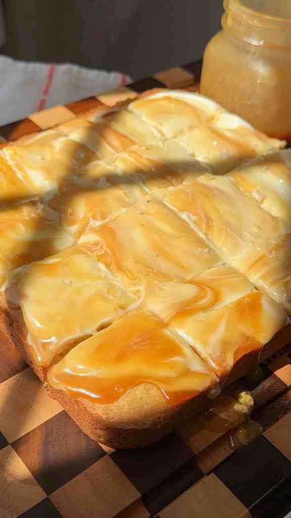 Salted Caramel Cream Cheese Blondies (Easy Cookie Bar Recipe)