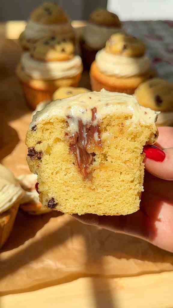 The BEST EVER Brown Butter Chocolate Chip Cookie Cupcakes