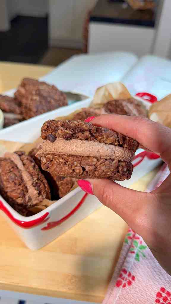Triple Chocolate Oatmeal Cream Pies (Soft & Chewy)