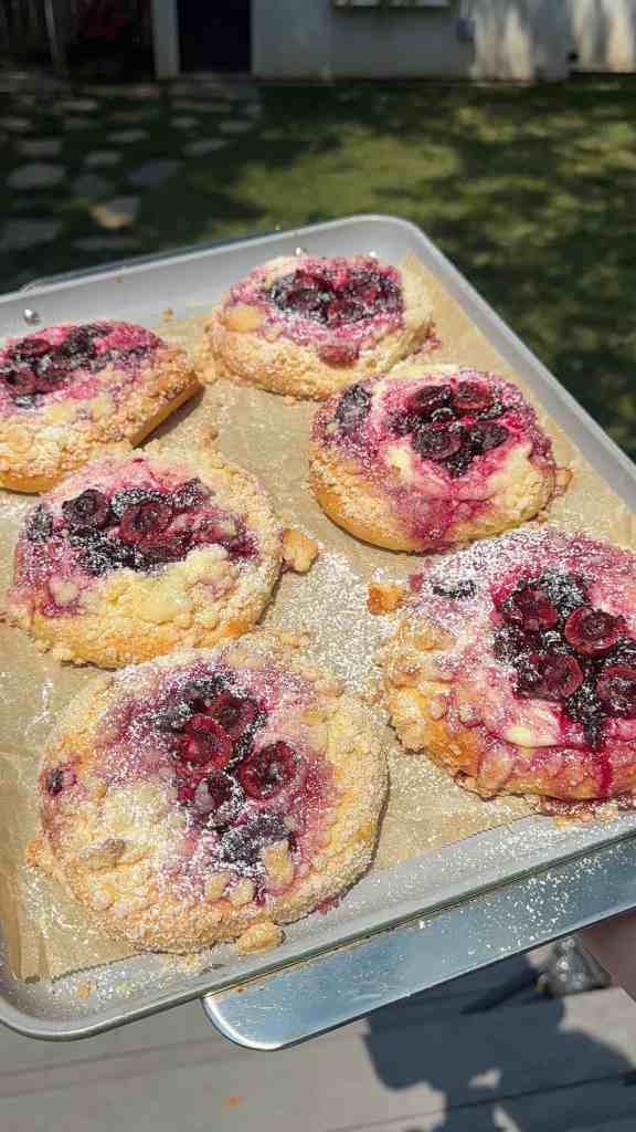 Cherry Crumble Brioche Buns (Bakery Style Beauties)