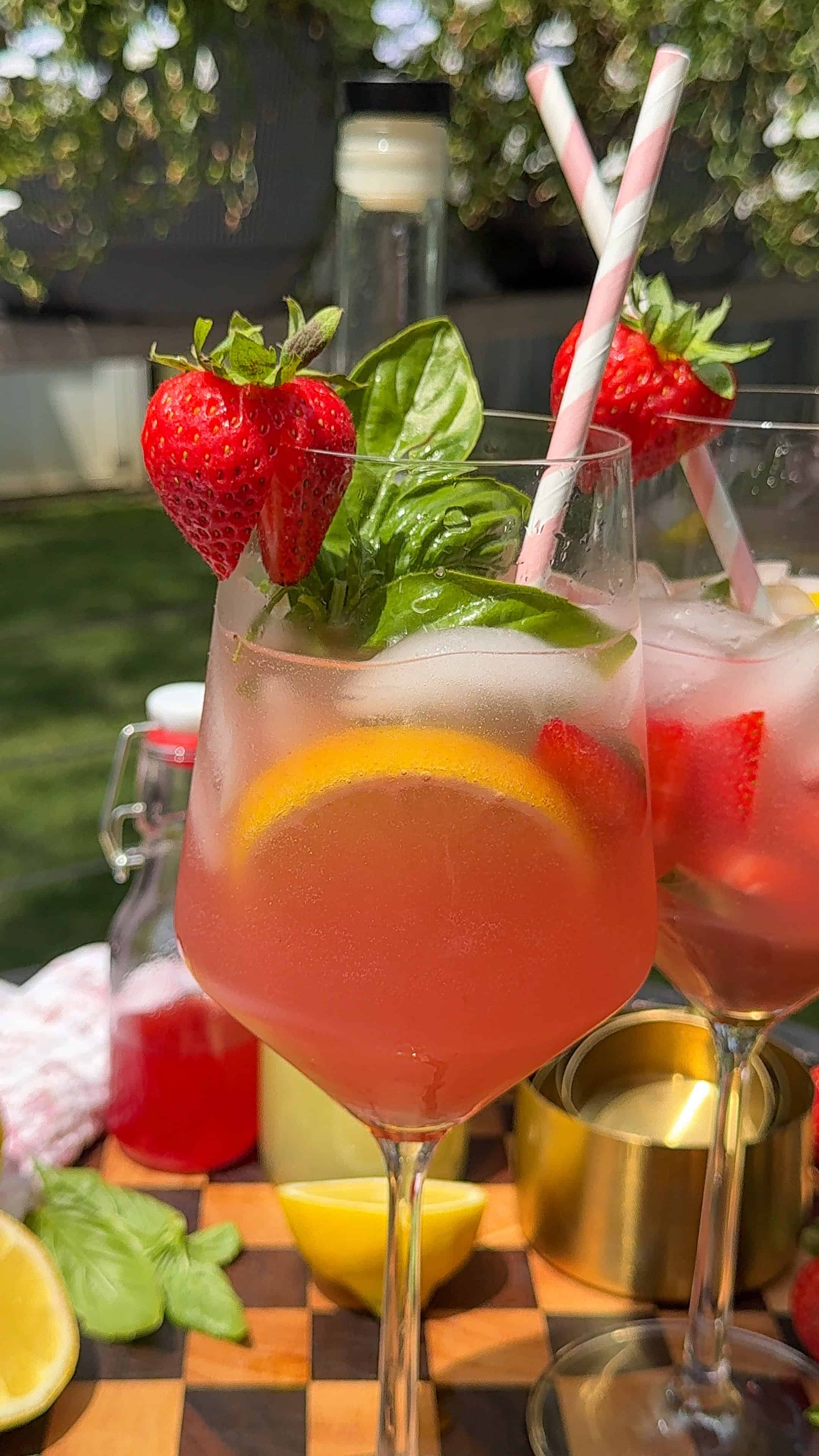 Easy Strawberry Basil Limoncello Spritz