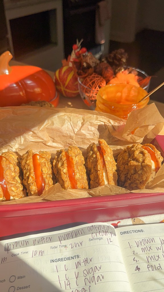 Brown Butter Pumpkin Oatmeal Cream Pies