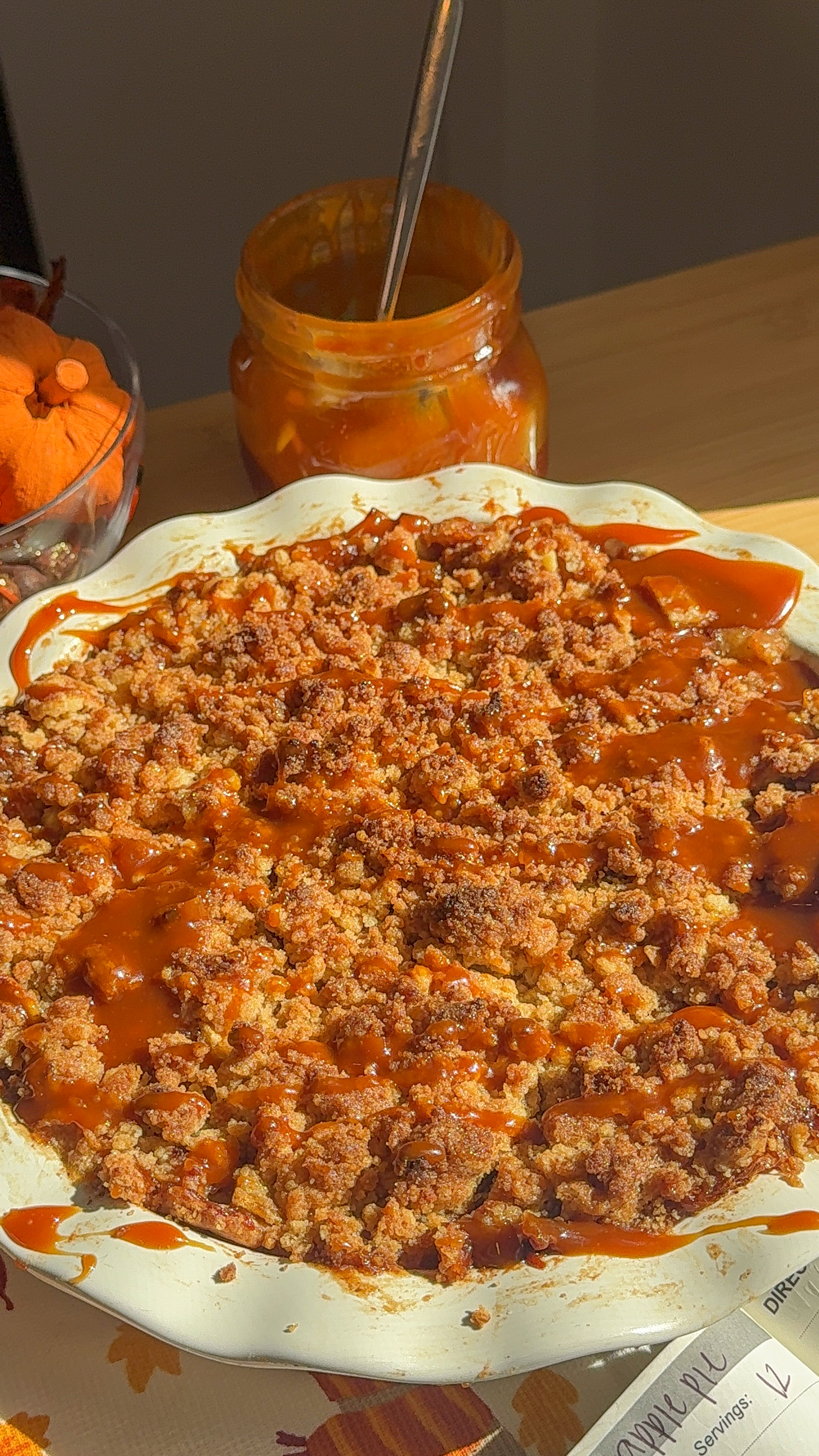Salted Caramel Dutch Apple Pie with Cinnamon Crumble