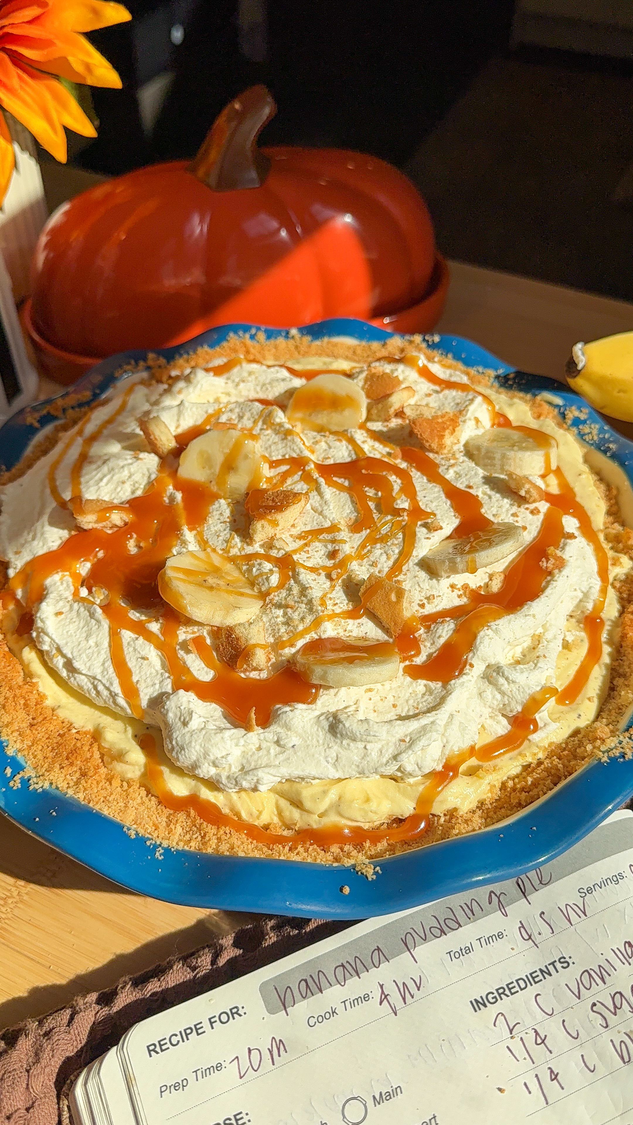 Banana Pudding Pie with Salted Caramel