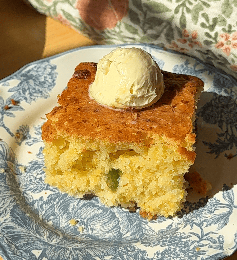 Honey Jalapeno Cheddar Cornbread with Whipped Honey Butter